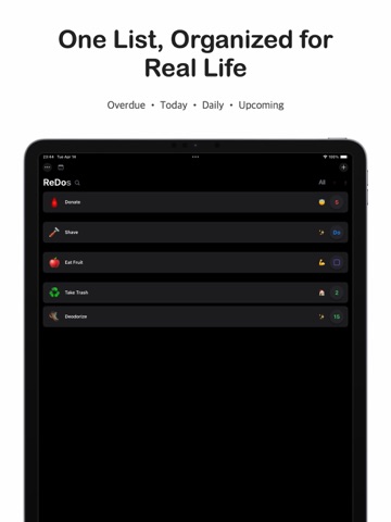 ReDo Loop: Recurring Tasks iPad screenshot