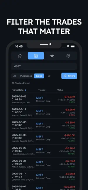 Insider Trades: Stock Tracker screenshot 3