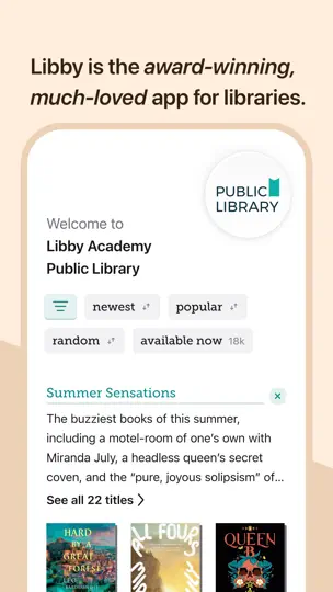 Captura de pantalla de Libby, La App De Bibliotecas en iPhone 2