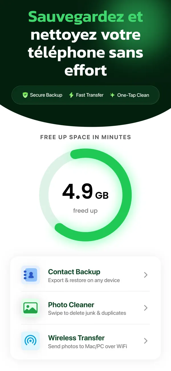 Screenshot #1 pour Super Backup : Photo & Contact