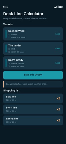 Dock Line Calculator Screenshot 6 of 8