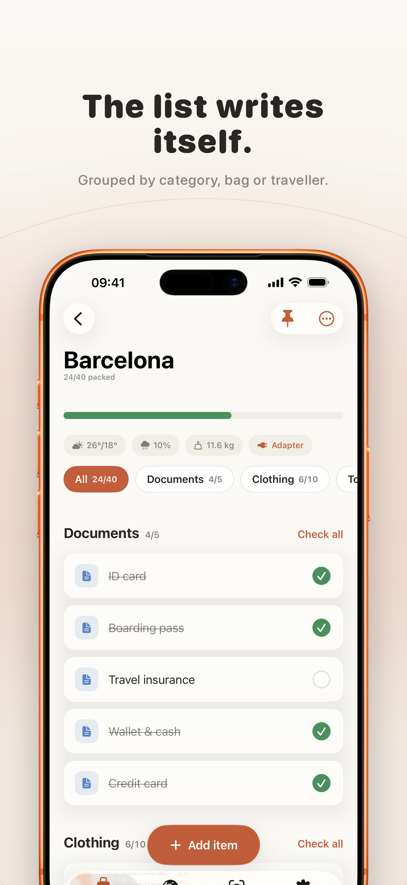 Packlisty: Packing Lists screenshot 3