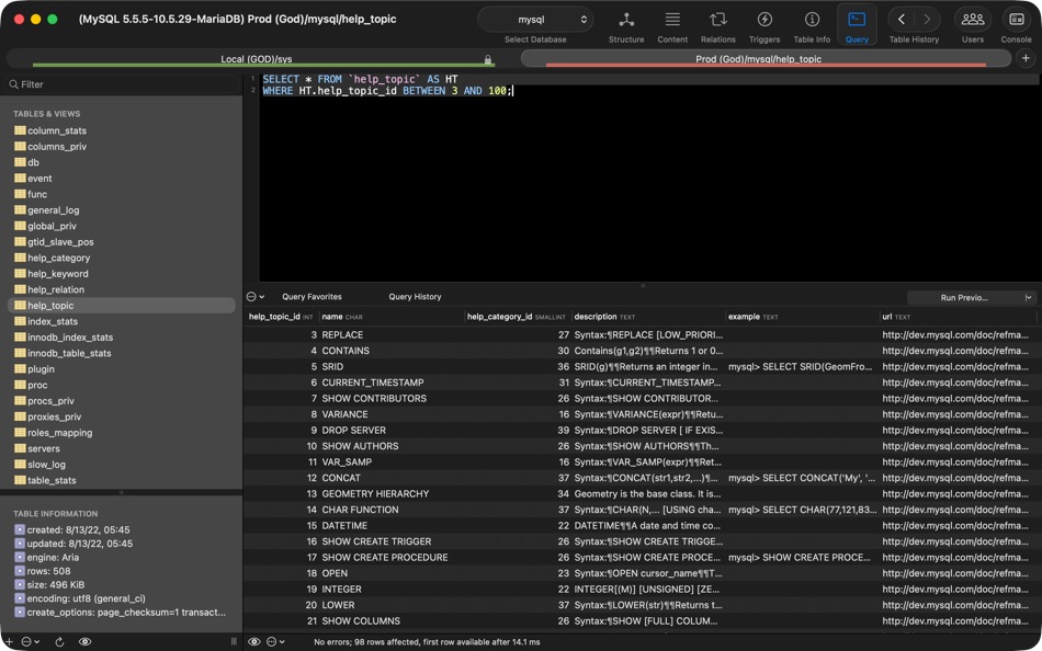 #7. Sequel Ace (macOS) Von: Moballo, LLC