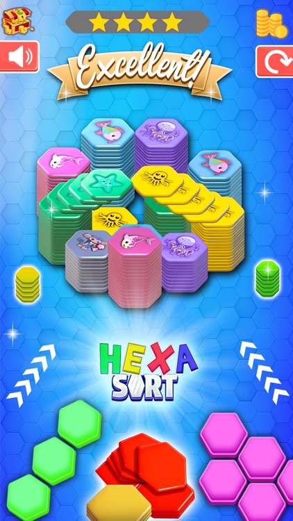 Hexa Sort Merge Puzzle Game 3D screenshot-4