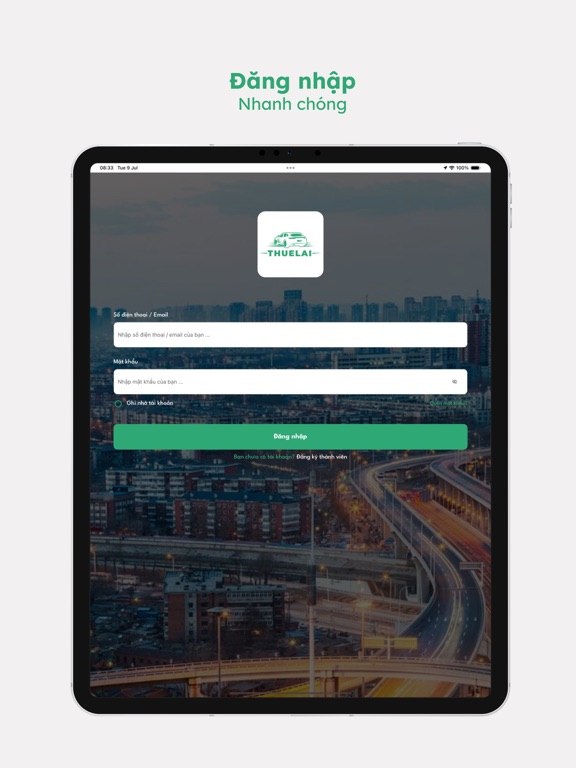 Thuelai - Tài Xế Lái Xe Hộ iPad screenshot 9 - Travel app