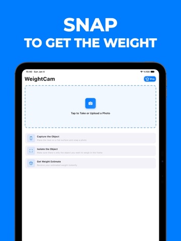 Scale for Grams - WeightCam iPad screenshot