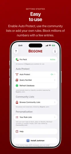 Скриншот Begone: Spam Call Blocker на iPhone 2