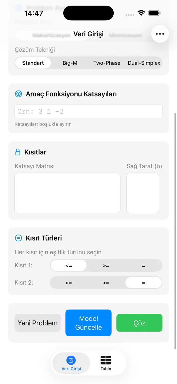 #3. linear programming (iOS) Ved: MEHMET CELIK