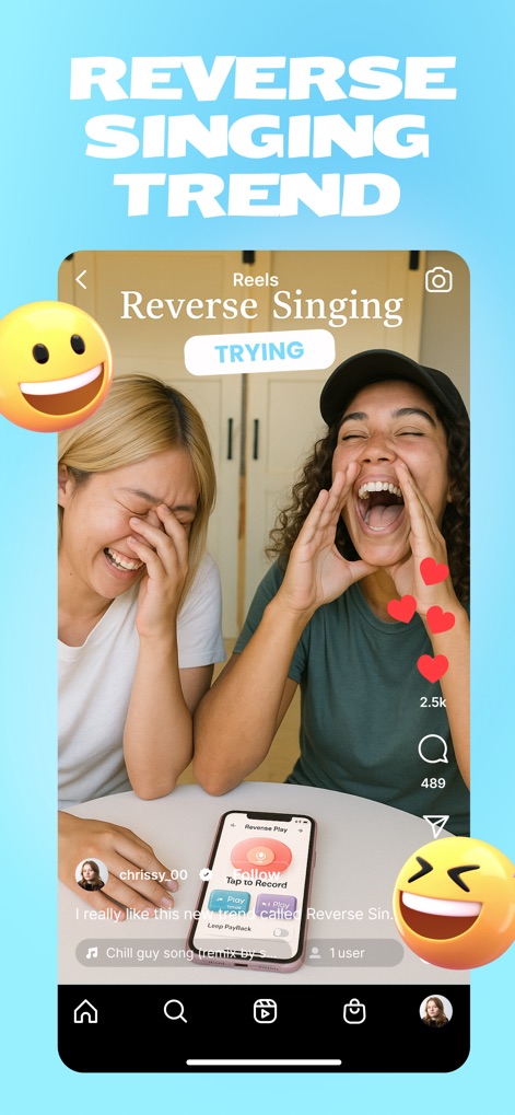 Reverse Singing Audio Play - Music App | MWM