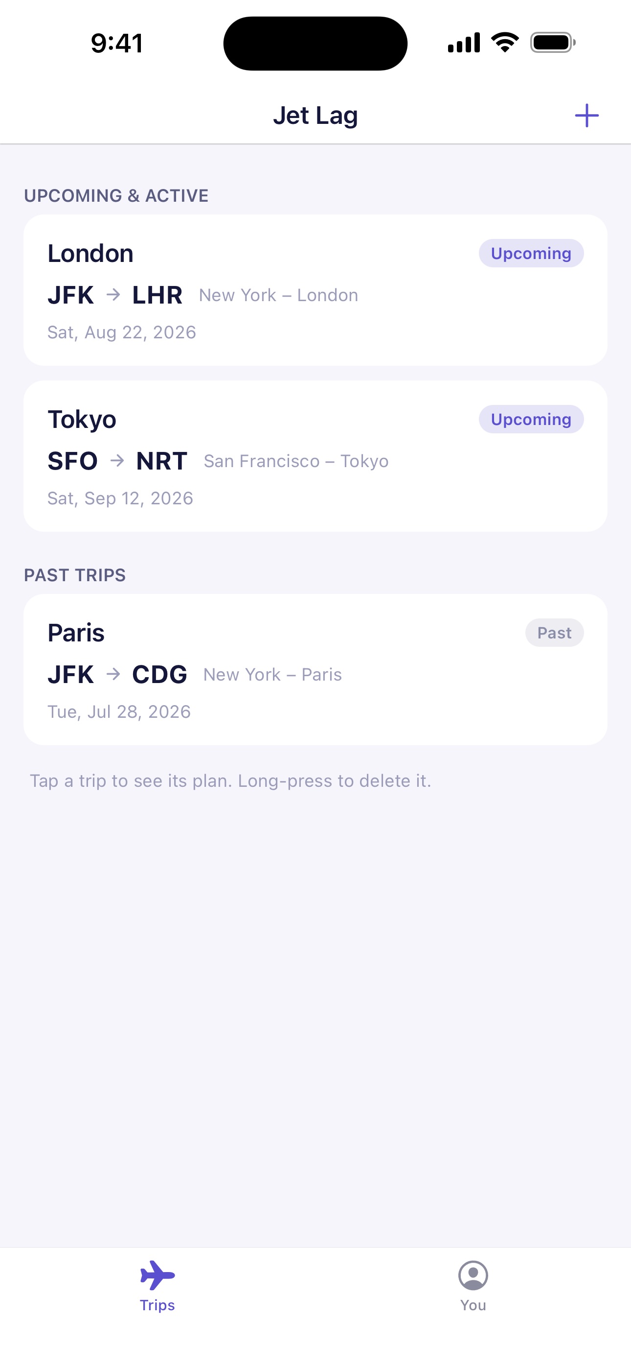 Screenshot 2 of Jet Lag Planner