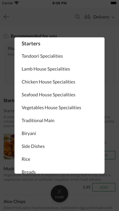 Nepal Restaurant, Screenshot