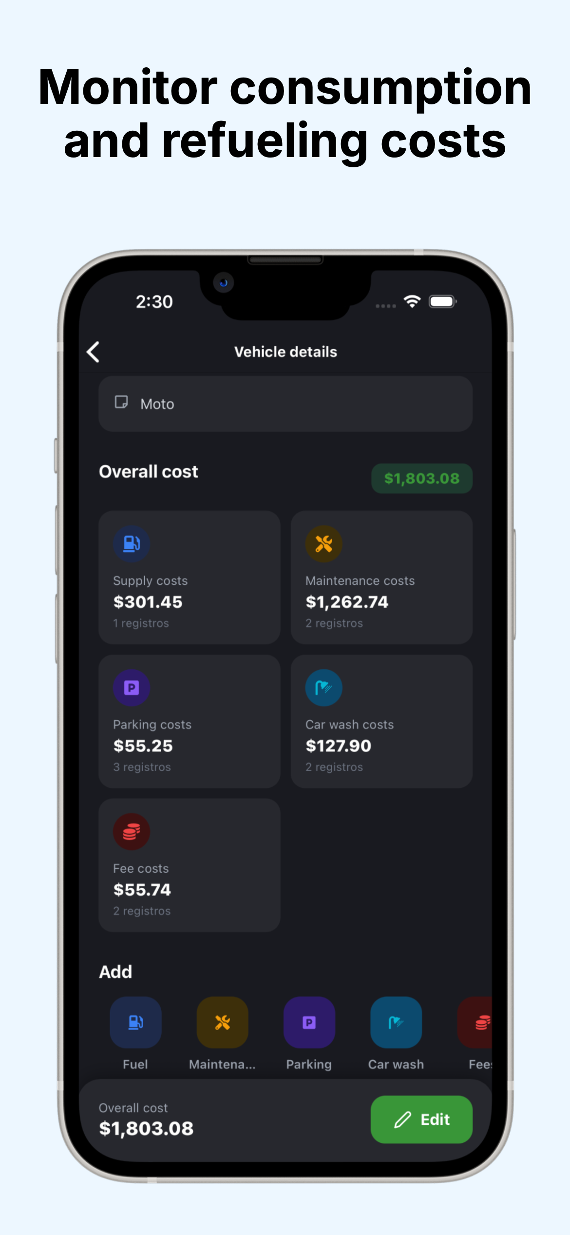 My Garage: Cars Expenses screenshot 4