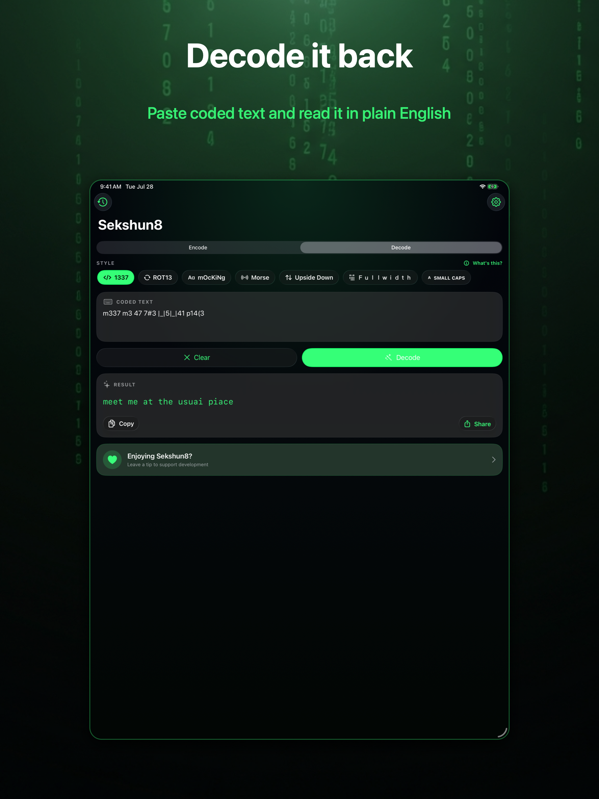 Sekshun8: Leetspeak & Ciphers screenshot 6