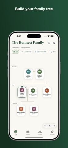 Kinly: Family Tree & Genogram iPhone screenshot