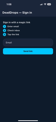 DeadDropsApp screenshot