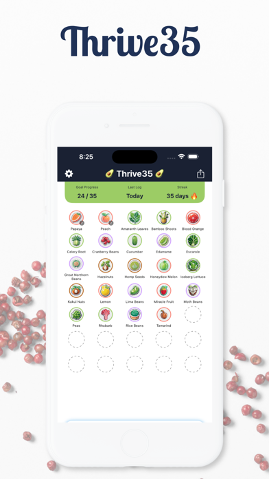 Thrive35: Gut Health Fiber Log Screenshot