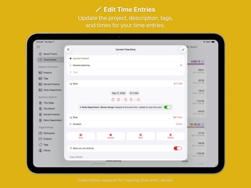 Timery: Time Tracker iPad screenshot