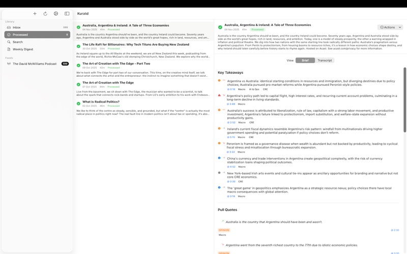 Kuratd screenshot