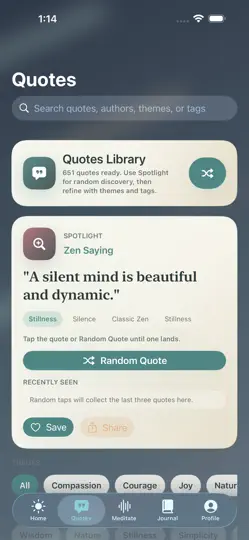 Capture d'écran de Zen Wisdom sur iPhone 2
