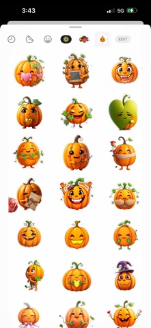 Romantic Pumpkin Stickers iPhone screenshot