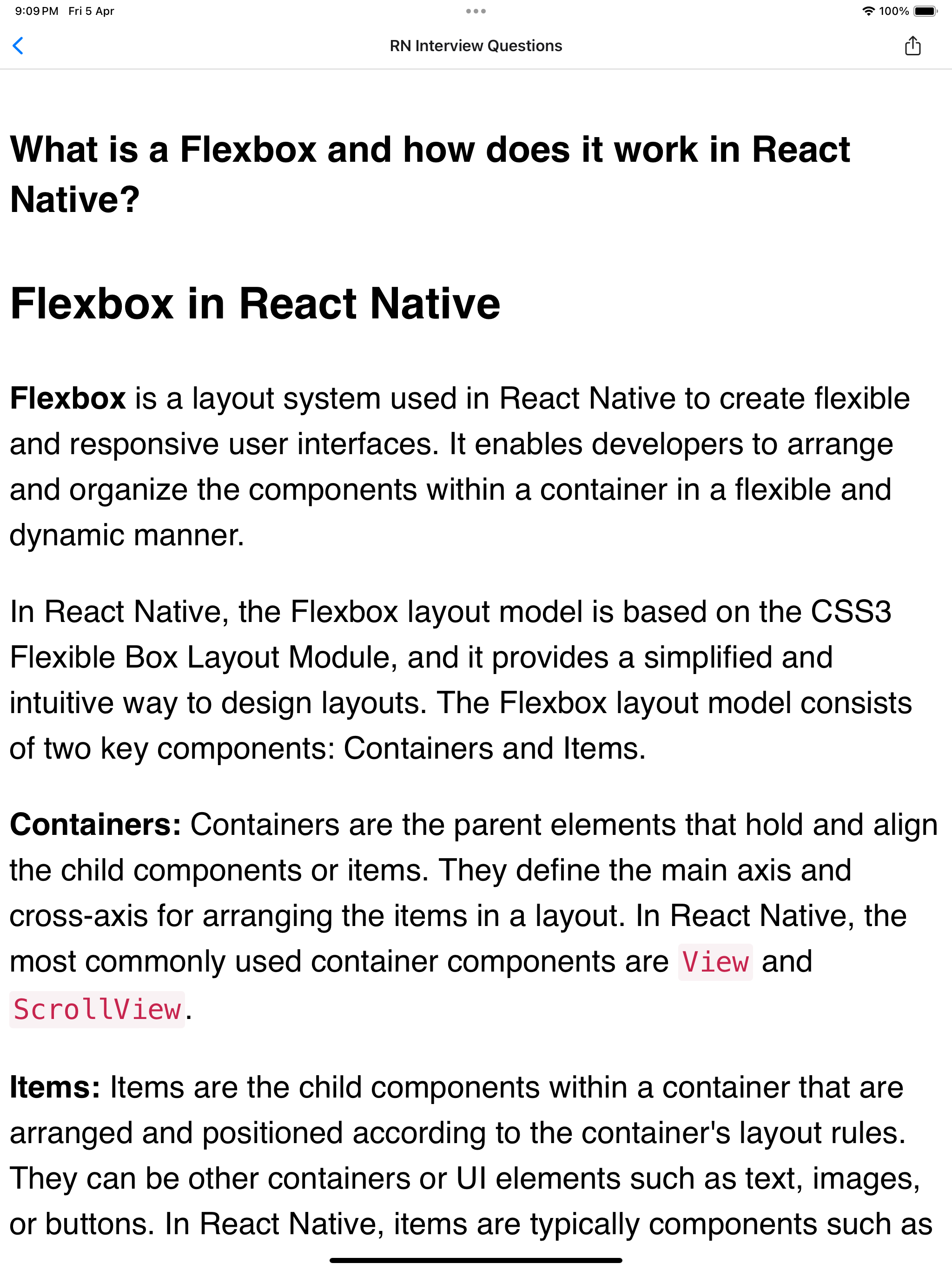 Expo & React Native components