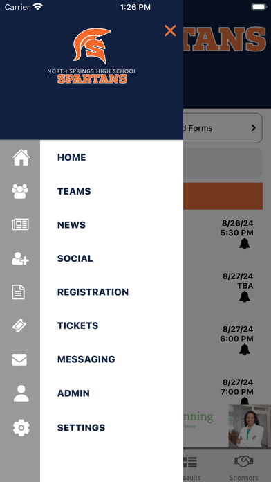 North Springs Athletics Screenshot