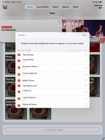 WISH-TV Indianapolis iPad screenshot