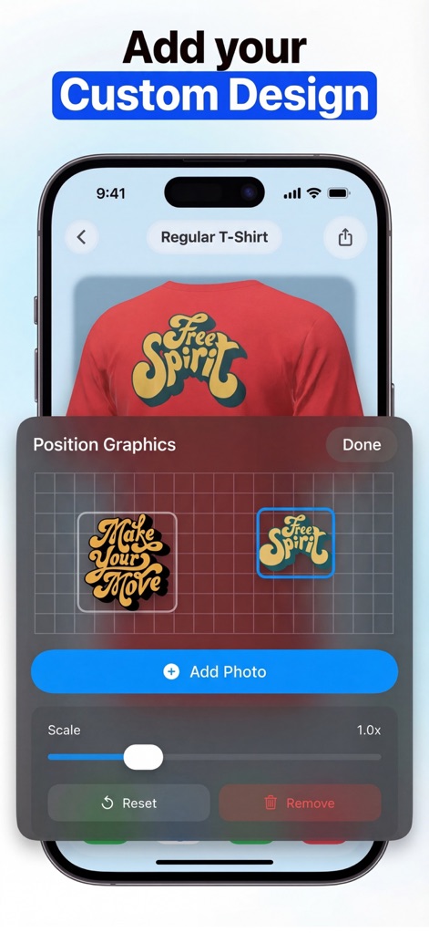 ThreadCam: 3D Clothing Mockups - This tool empowers designers with precise graphic placement through a drag-and-drop interface and scalable graphic positioning to refine every detail.