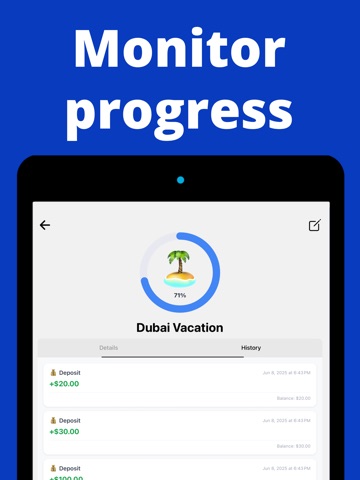 Savings Tracker - Money Goals iPad screenshot