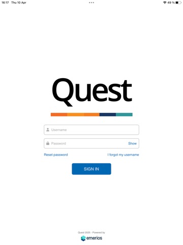 Quest VV iPad screenshot