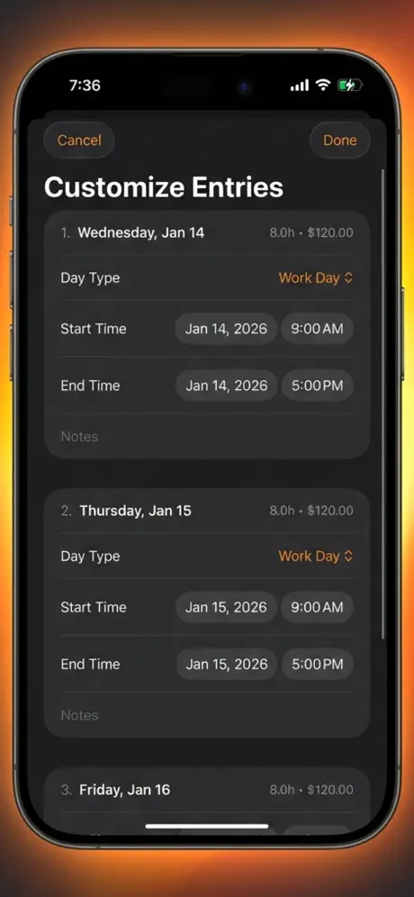 Hours Clocker: AI Punch Time 工时记录器应用截图