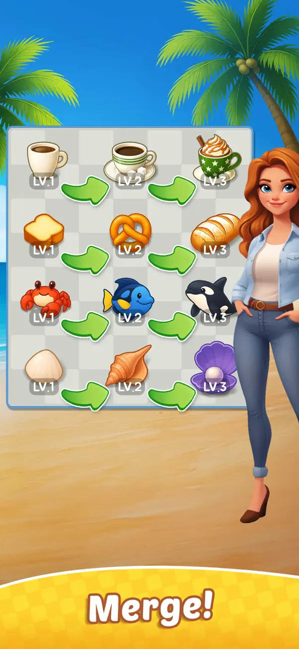 Merge Beach : Gossip & Mystery Hack screenshot 9 - game app interface