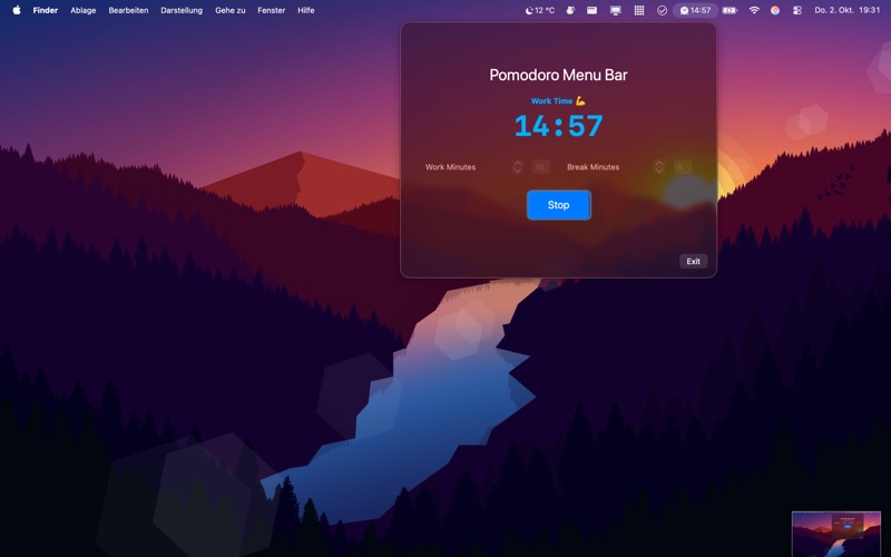 Pomodoro Menubar Timer screenshot