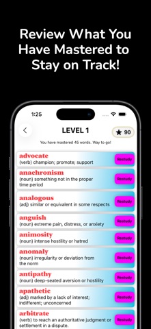 SAT Vocab Pal iPhone screenshot