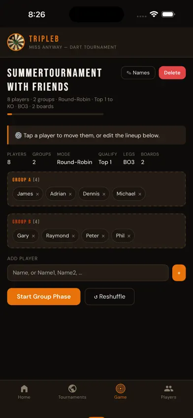 TripleB - Dart Tournaments screenshot 2
