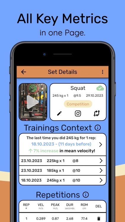 Qwik VBT: velocity and barpath