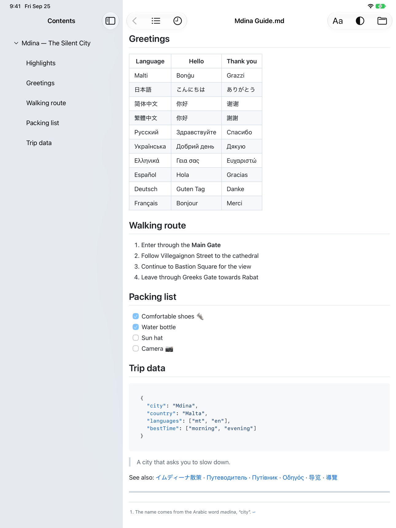 Screenshot 2 of MDina Markdown Viewer