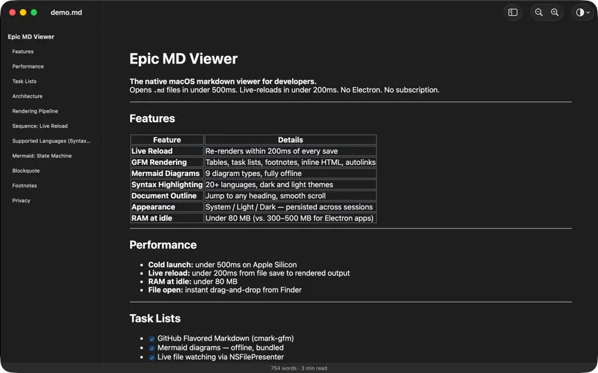 Capture d'écran de Epic MD Viewer sur iPhone 2