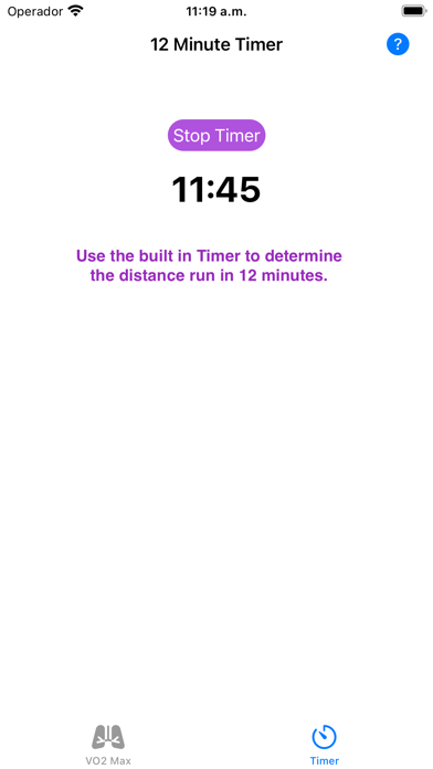VO2 Max Estimator Screenshot