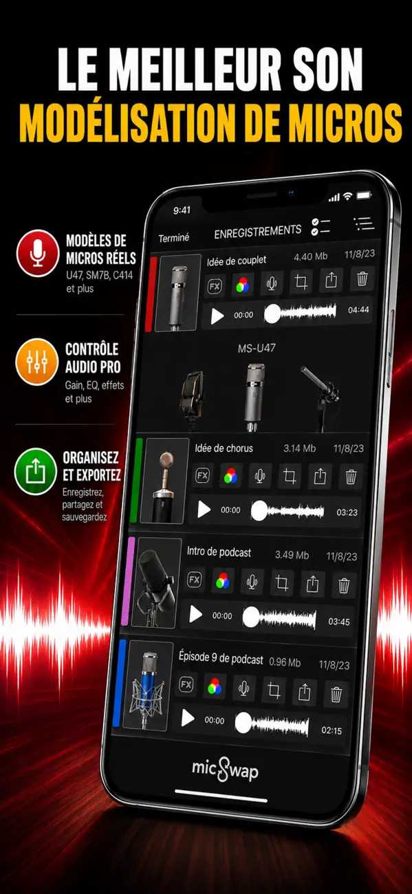 Screenshot #2 pour MicSwap: Microphone Recording