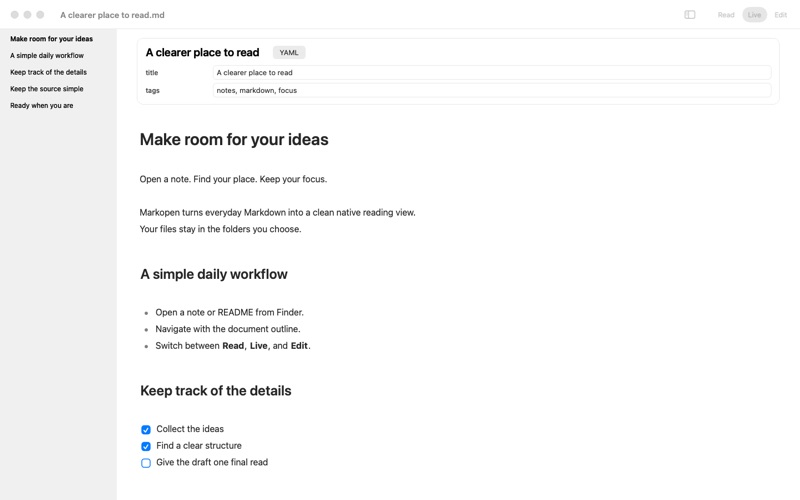 Markopen screenshot 2