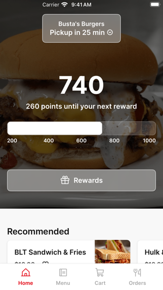 Busta's Burgers iPhone screenshot 1 - Food & Drink app