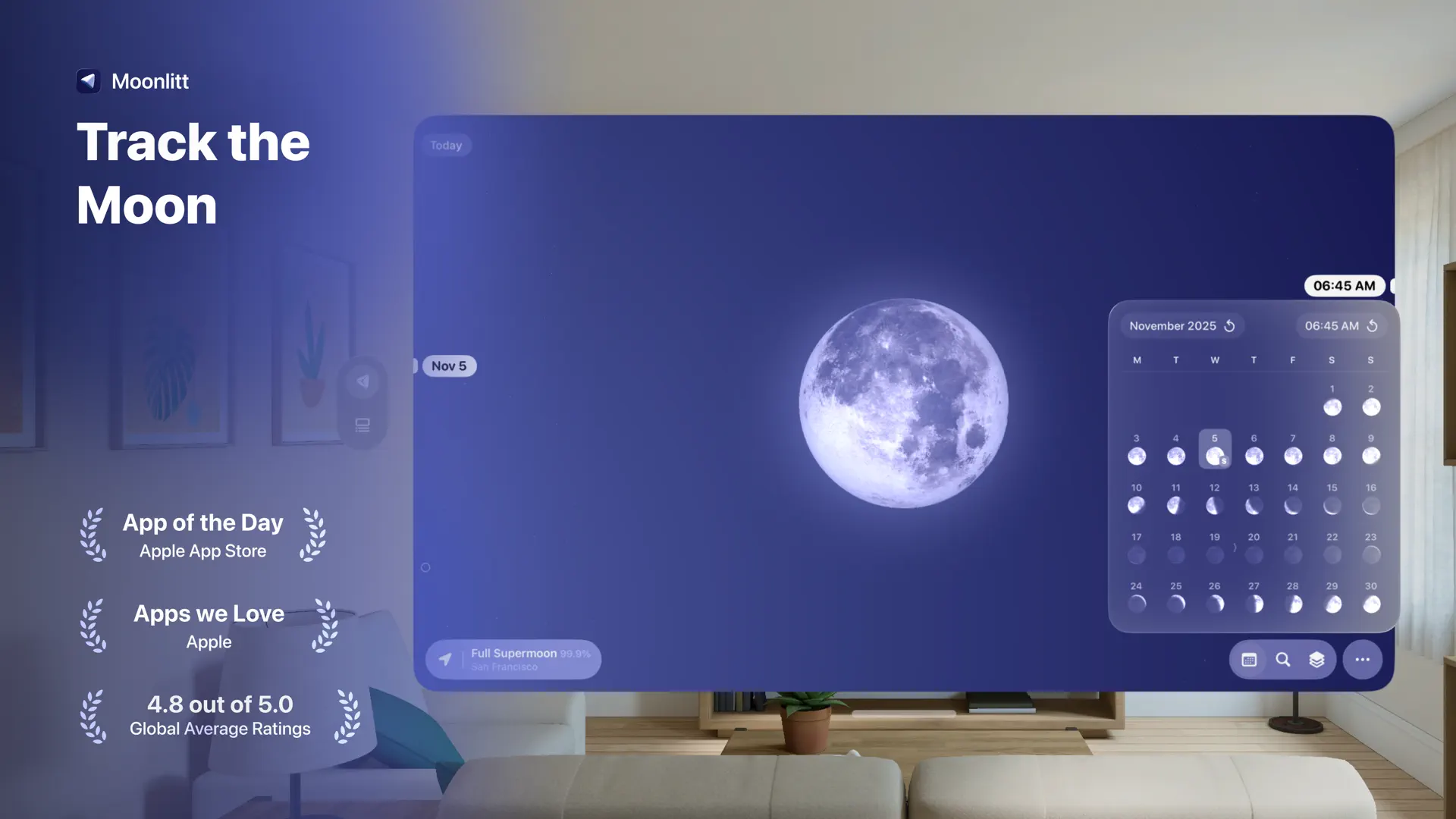 Moonlitt: Moon Phase Tracker screenshot