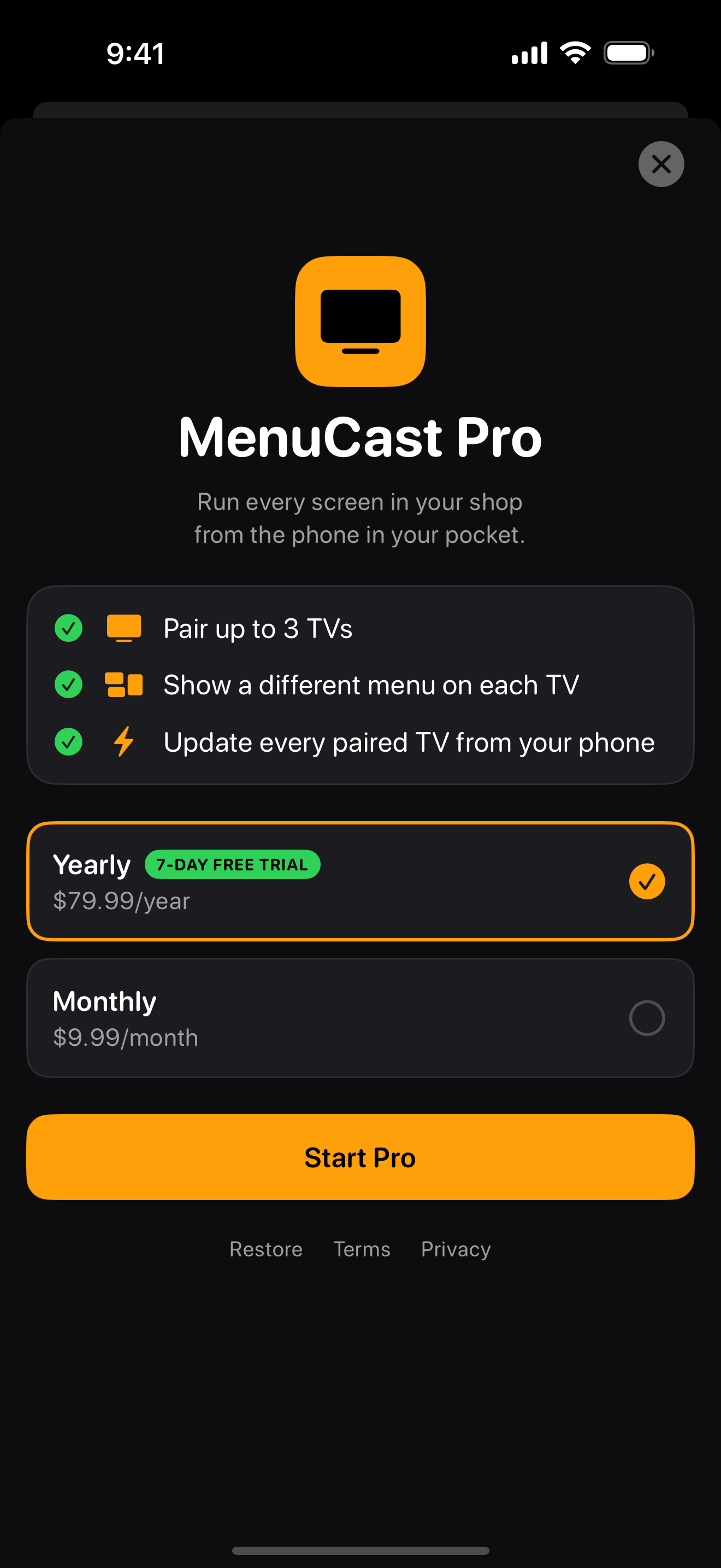 MenuCast Pro: Digital Menu screenshot 4