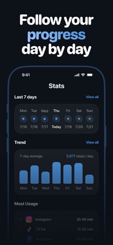 WalkBlock: Screen Time Control iPhone screenshot