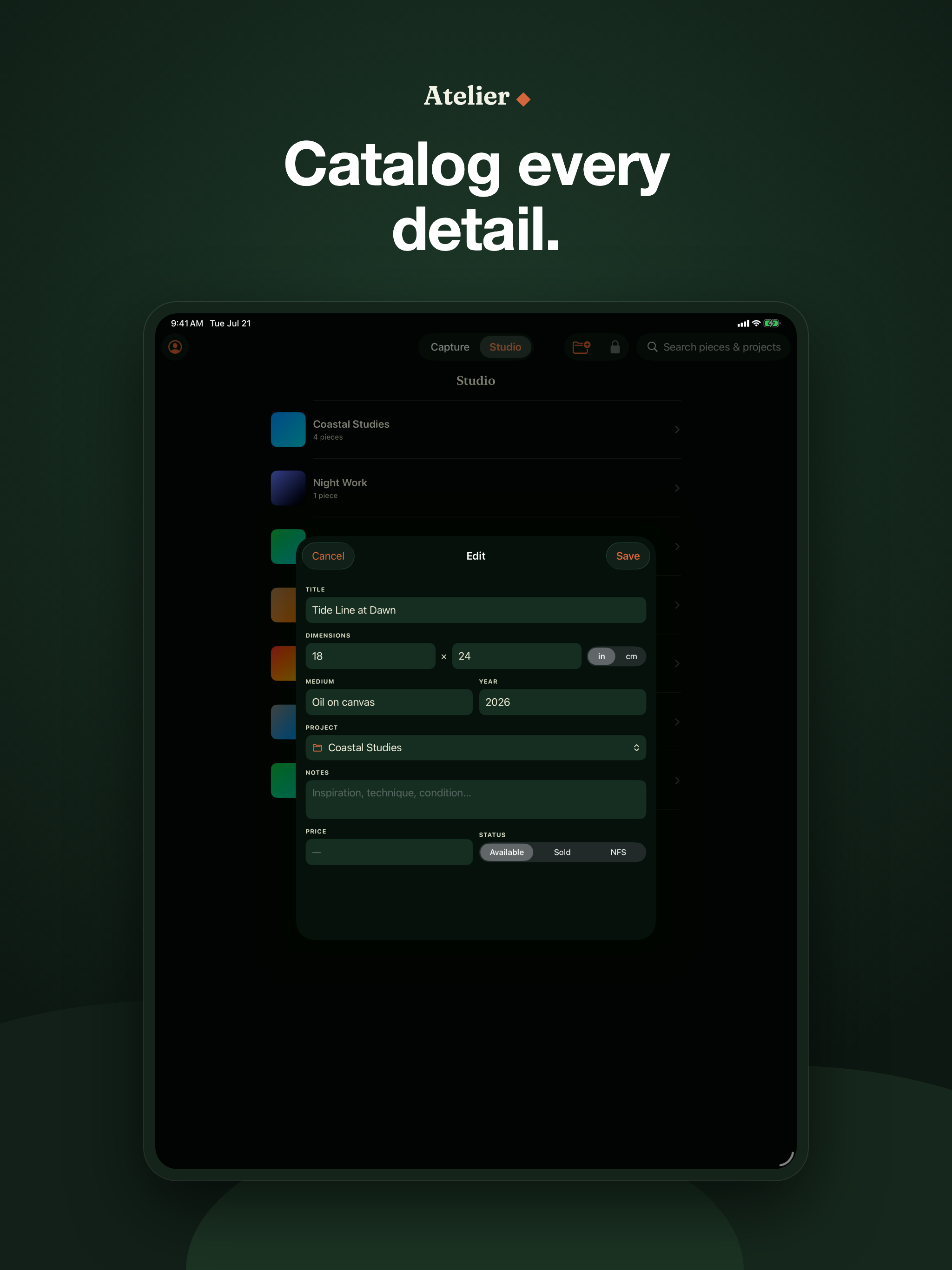 Artwork Catalog: Atelier screenshot 6