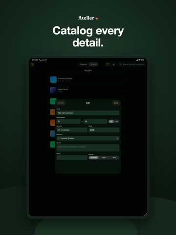 Artwork Catalog: Atelier iPad screenshot