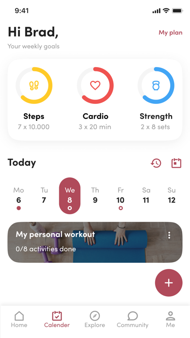 HER SHAPE Reformer Pilates app screenshot