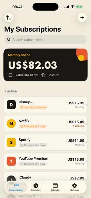 Subscription Sentinel screenshot 1