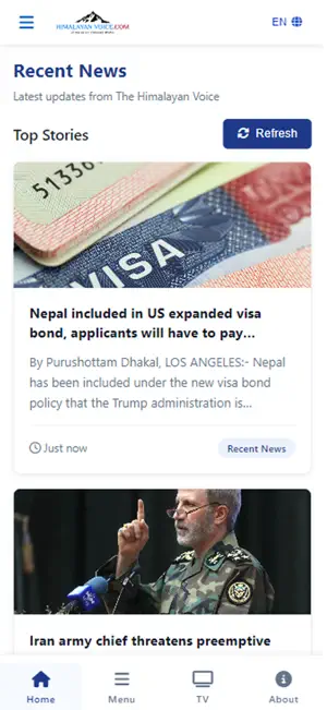 Himalayan Voice News App screenshot 1